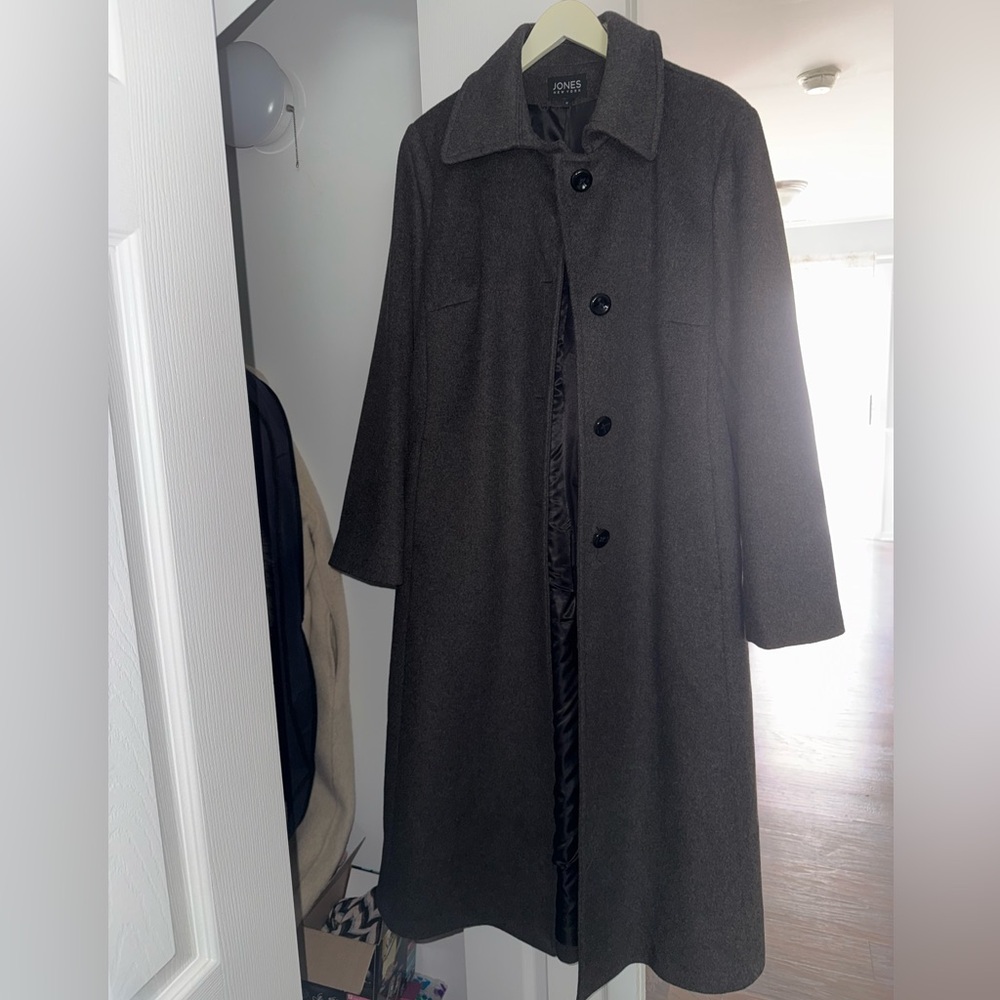 JONES New York 55% Gray Wool Long Coat